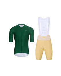 HOLOKOLO Cycling short sleeve jersey and shorts - AEROLITE - beige/green